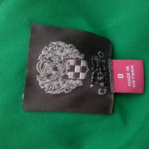 VINCE CAMUTO Off the Shoulder Crepe Column Gown Green Size - Picture 4 of 4